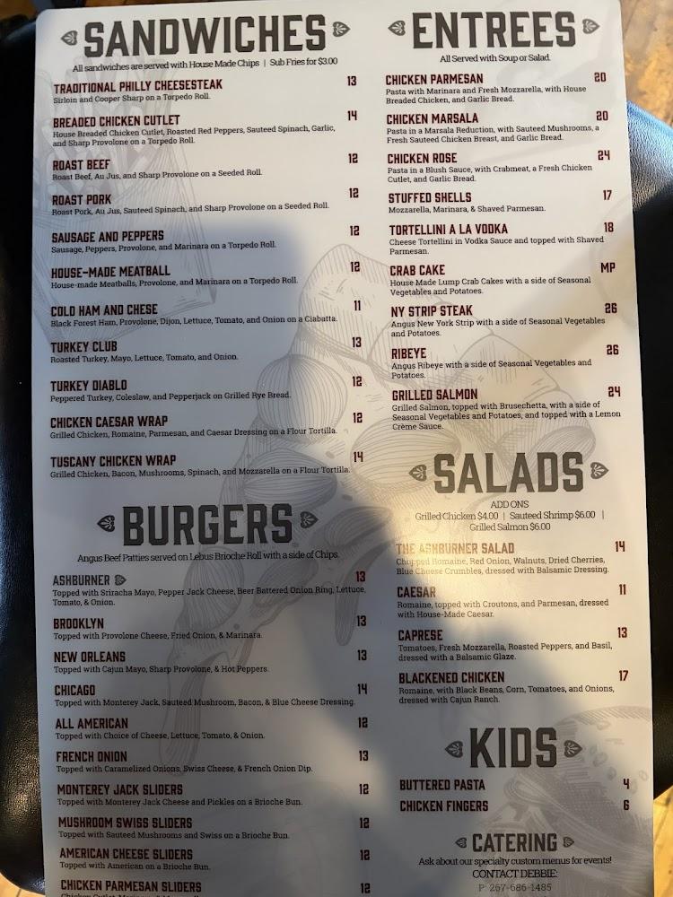 Ashburner Inn Menu image 2